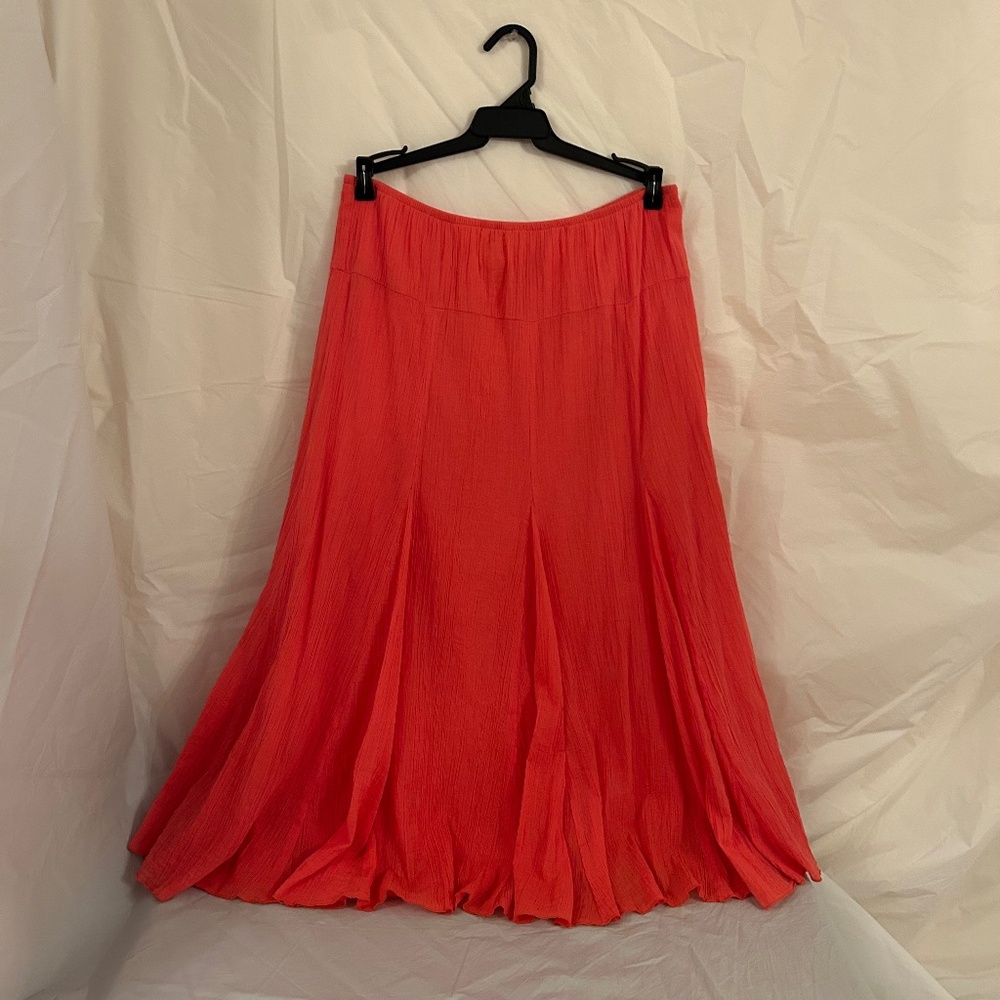 Ruby Rd. Favorites Coral Pleated skirt Elastic waist - Women’s Size 12
